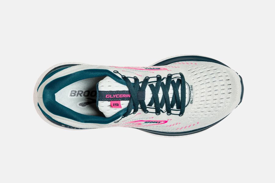 Brooks Israel Glycerin 19 Road Running Shoes Womens - White/Pink - ZGN-574382